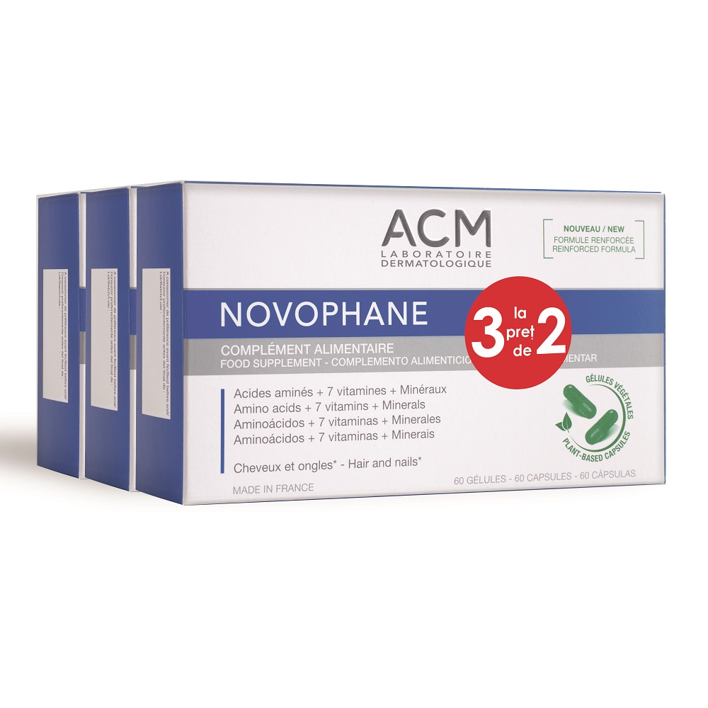 Pachet Novophane Par si Unghii, 60 capsule, 2 cutii + 1 cadou, ACM