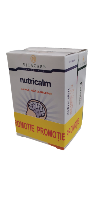 Pachet Nutricalm, 30 comprimate + Omega 3, 30 comprimate, Vitacare