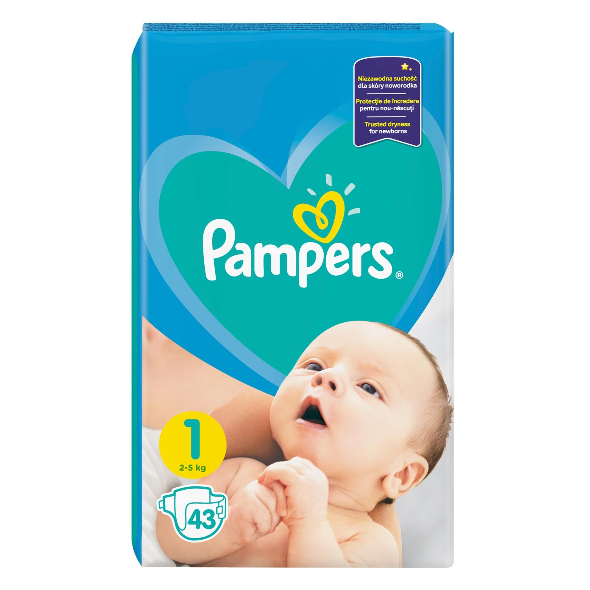 PAMPERS NR 1, NEW BABY 2-5KG, 43 BUC