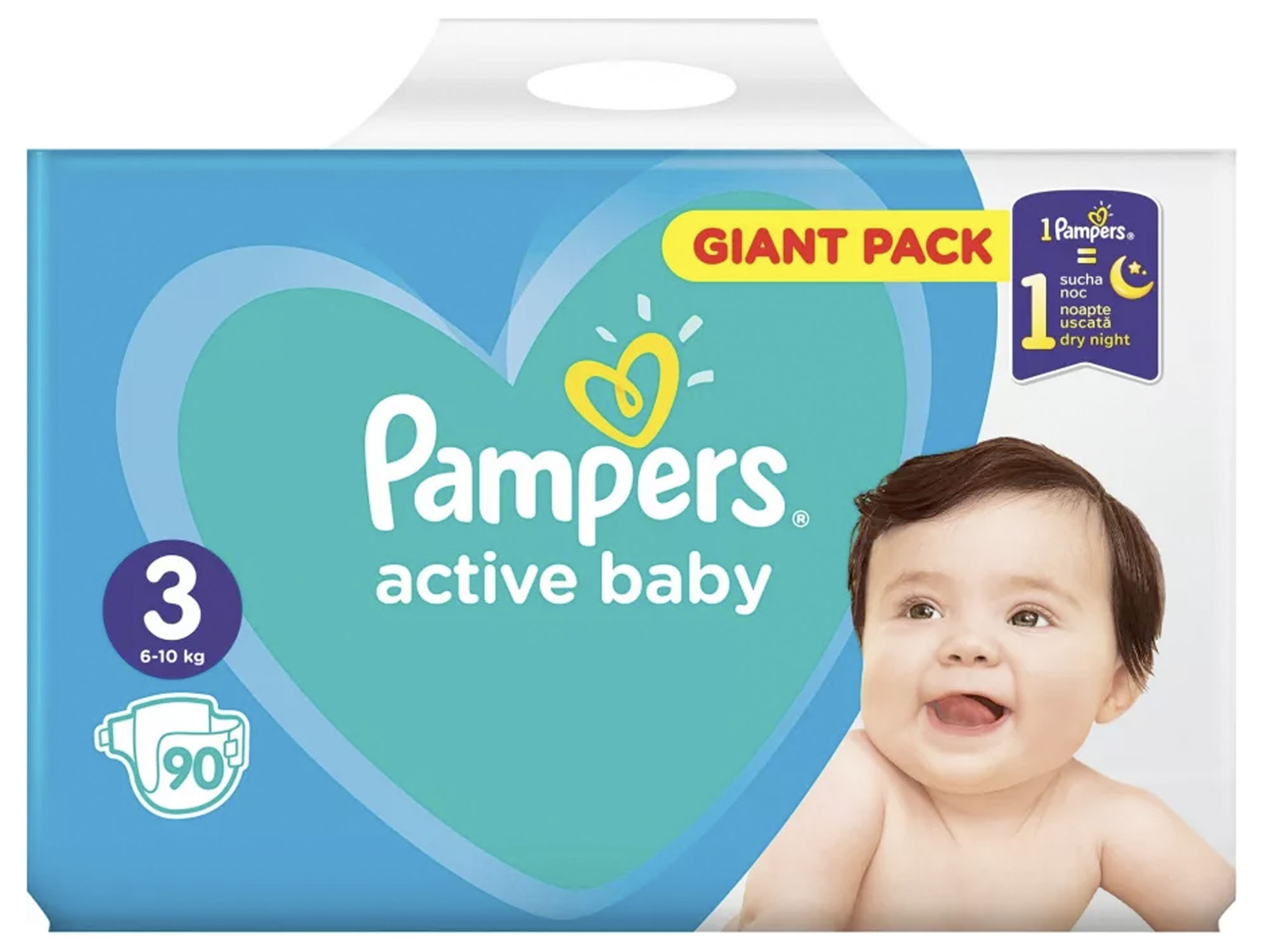 PAMPERS ACTIVE BABY DRY NR.3  4-9 KG, 90 BUC