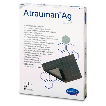 Pansament Atrauman Ag, 5x5 cm, 10 bucăți, Hartmann