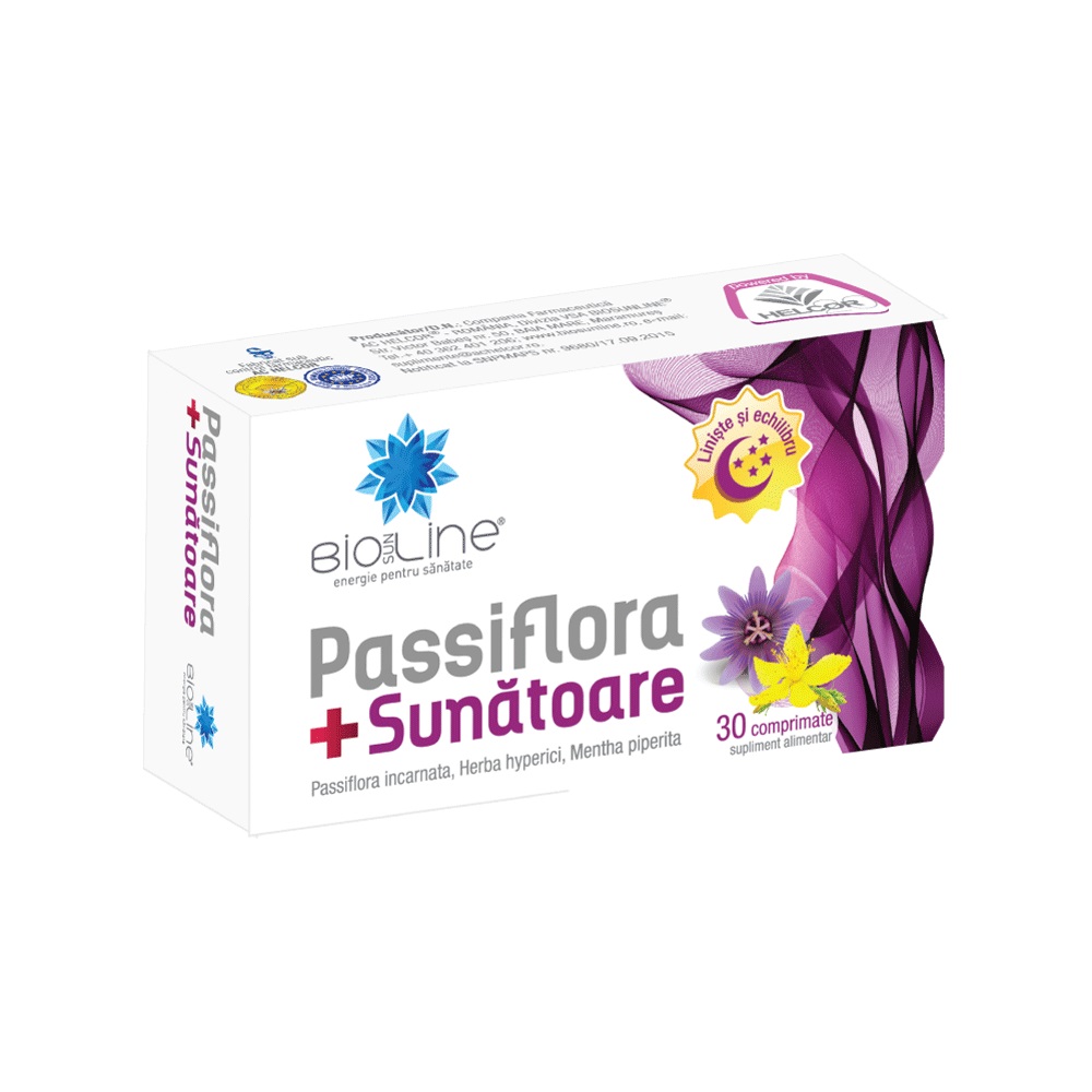 HELCOR Passiflora + sunătoare, 30 comprimate, helcor