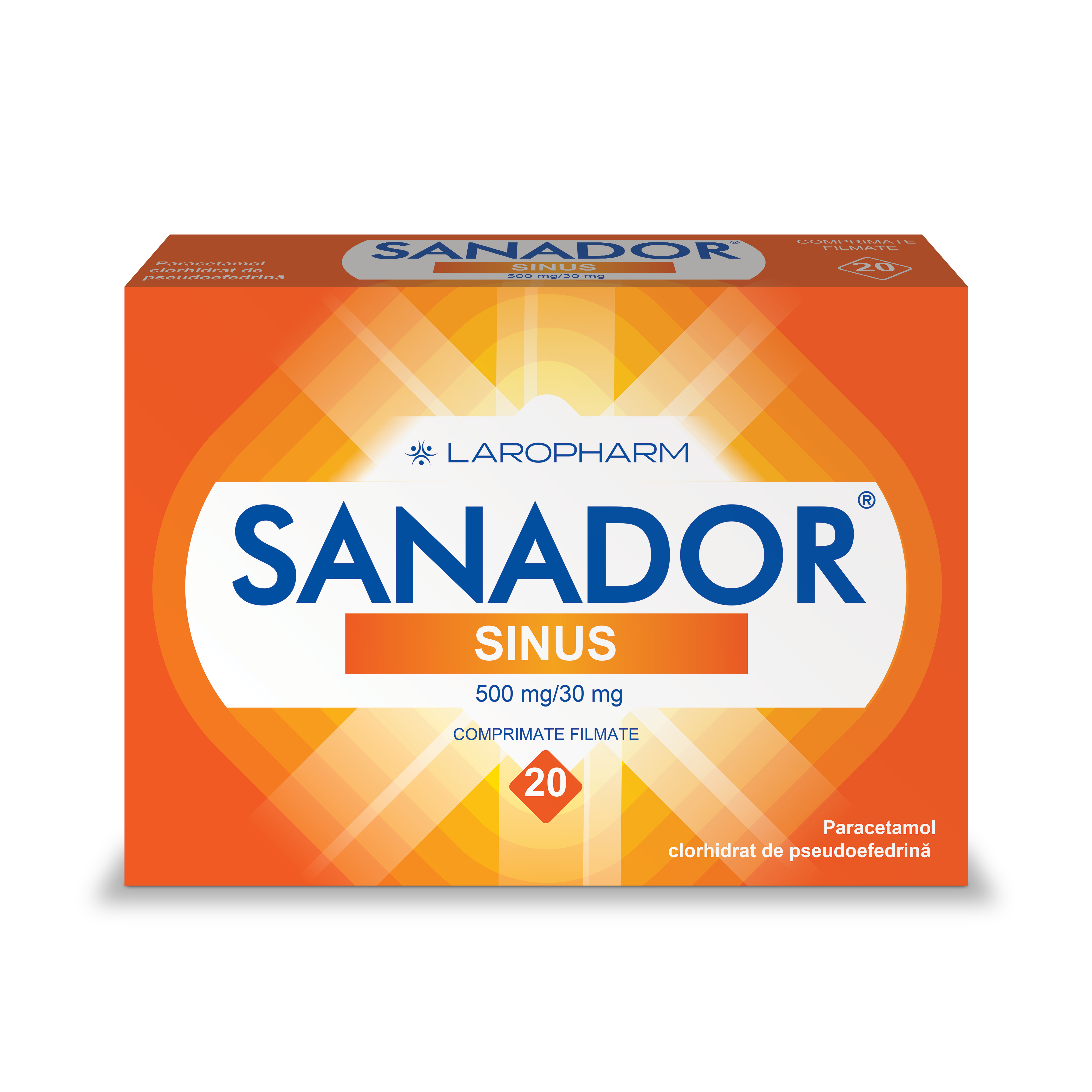 Sanador Sinus 500mg/30mg, 20 comprimate filmate, Laropharm