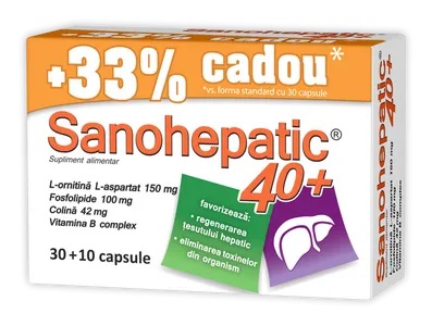 SanoHepatic 40+, 30 cps + 10 cps Gratis (33% Cadou), Zdrovit