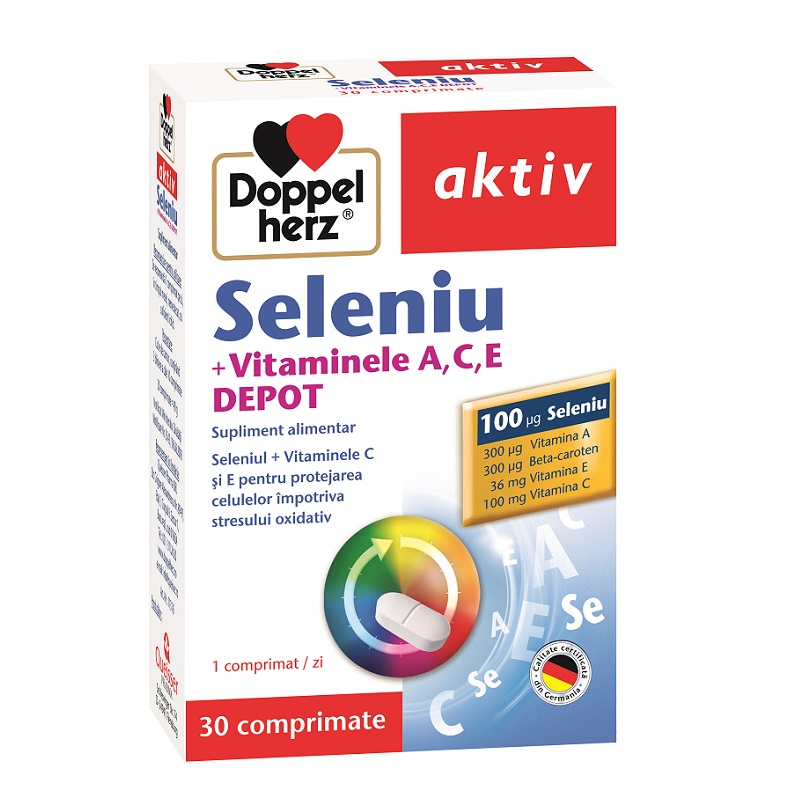 DOPPELHERZ Seleniu + vitaminele a, c, e depot, 30 capsule, doppelherz