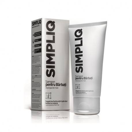 Şampon împotriva încărunţirii părului închis la culoare, Simpliq, 150ml, Aflofarm