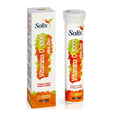 Vitamina C 1000 plus Zinc Solix, 20 comprimate efervescente, Health Advisors