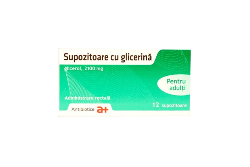 Supozitoare cu glicerină adulți, 12 supozitoare, Antibiotice SA