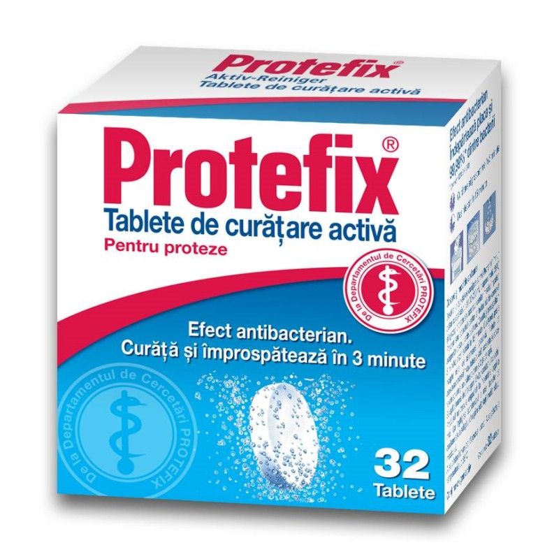 Tablete de curatare activa pentru proteze PROTEFIX, 32 tablete