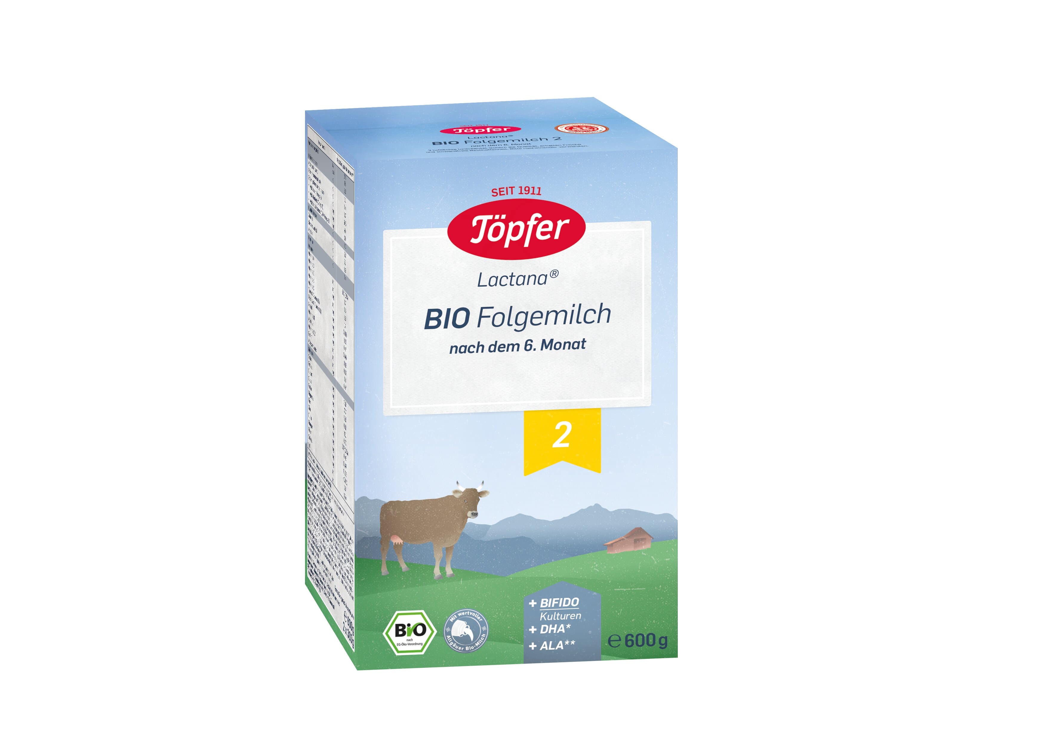 Formula lapte praf Bio 2, +6 luni, 600g, Topfer
