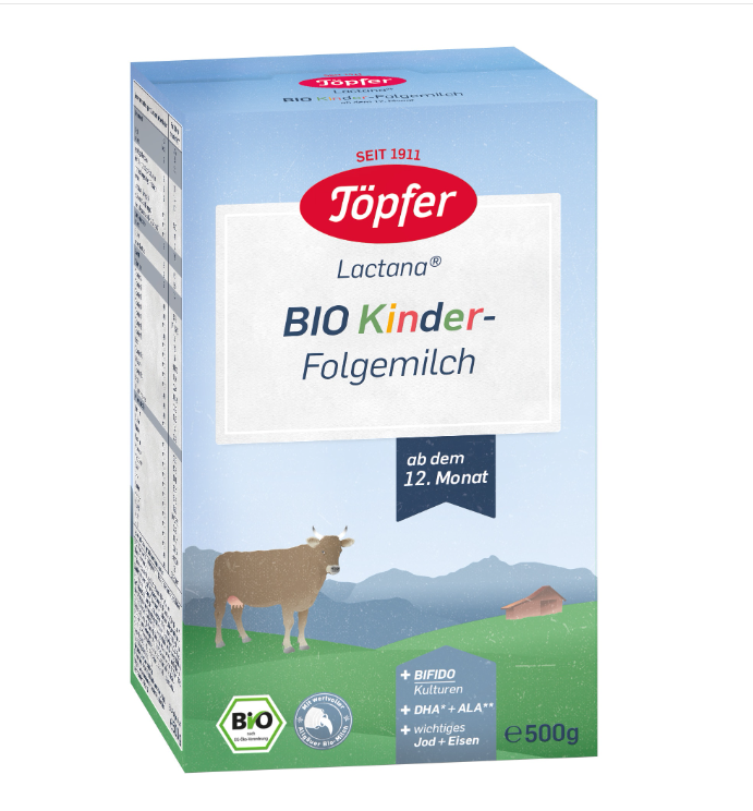 Formula de lapte praf Topfer Bio Kinder, 500 g, de la 1 an
