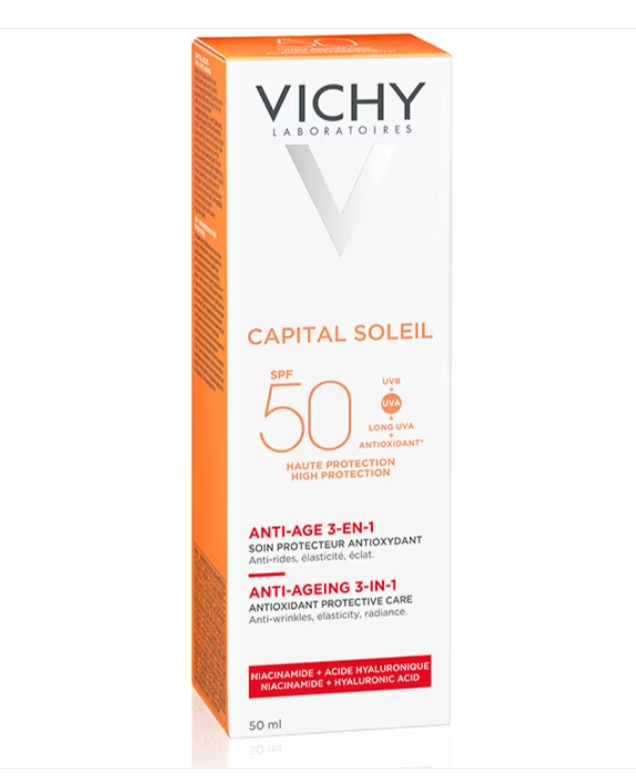 VICHY Capital Soleil Crema antioxidanta anti-rid 3in1 SPF50, 50 ml