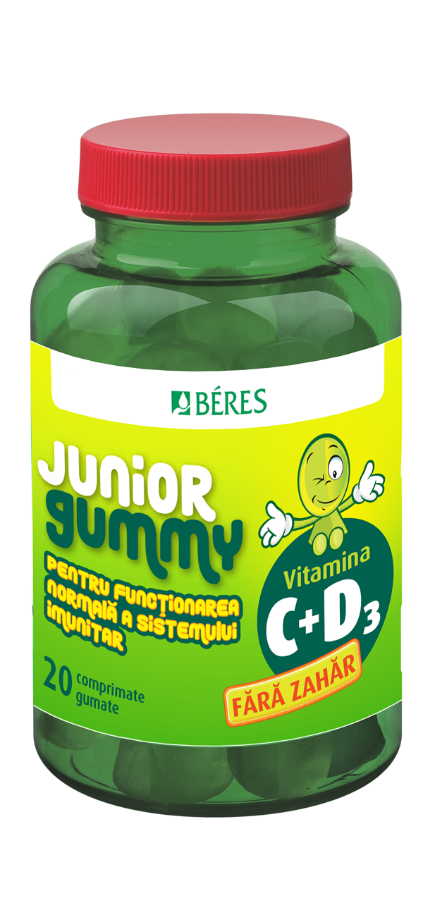 Vitamina C + D3 Junior Gummy, 20 comprimate gumate, Beres Pharmaceuticals Co
