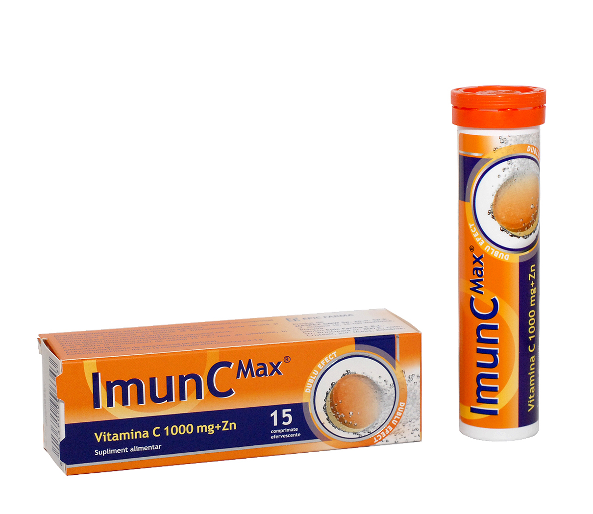 ImunC Max  (Vit C 1000mg + Zn), 15 comprimate efervescente, Maspex