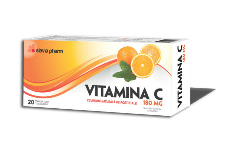 VITAMINA C 180 mg aroma de portocale, 20 comprimate, Slavia Pharm