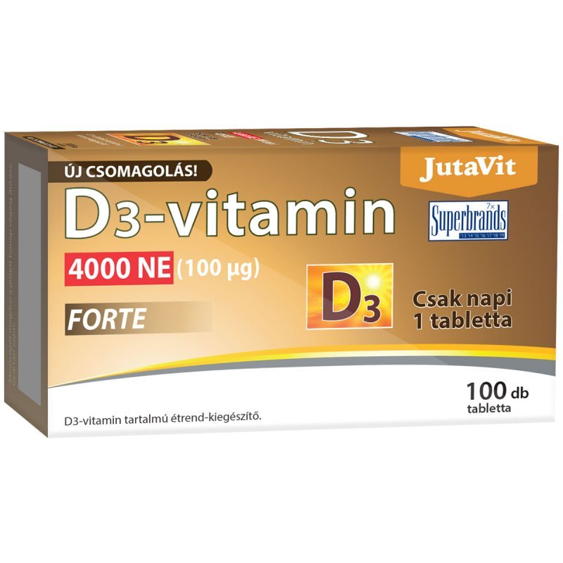 Vitamina D3 Forte 4000 UI, 100 tablete, JutaVit