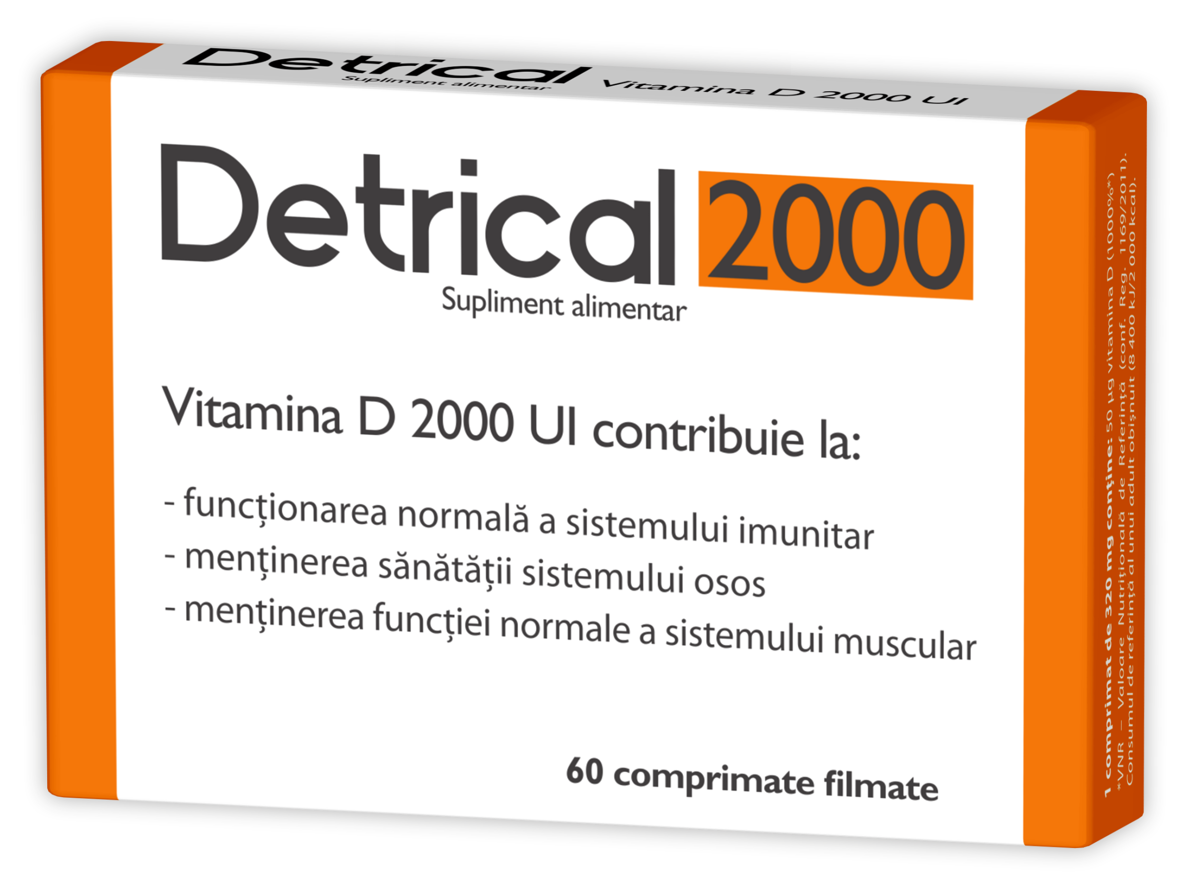 Detrical Vitamina D 2000 UI, 60 comprimate, Zdrovit