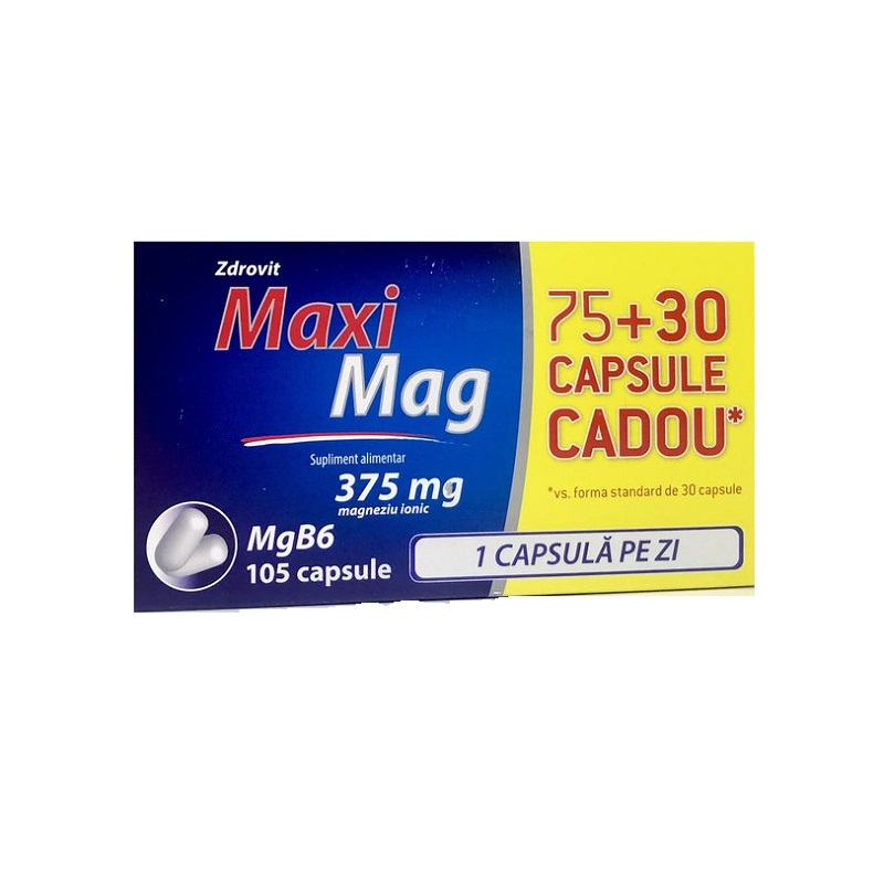 Pachet Maximag, 75 comprimate + 30 comprimate CADOU, Zdrovit