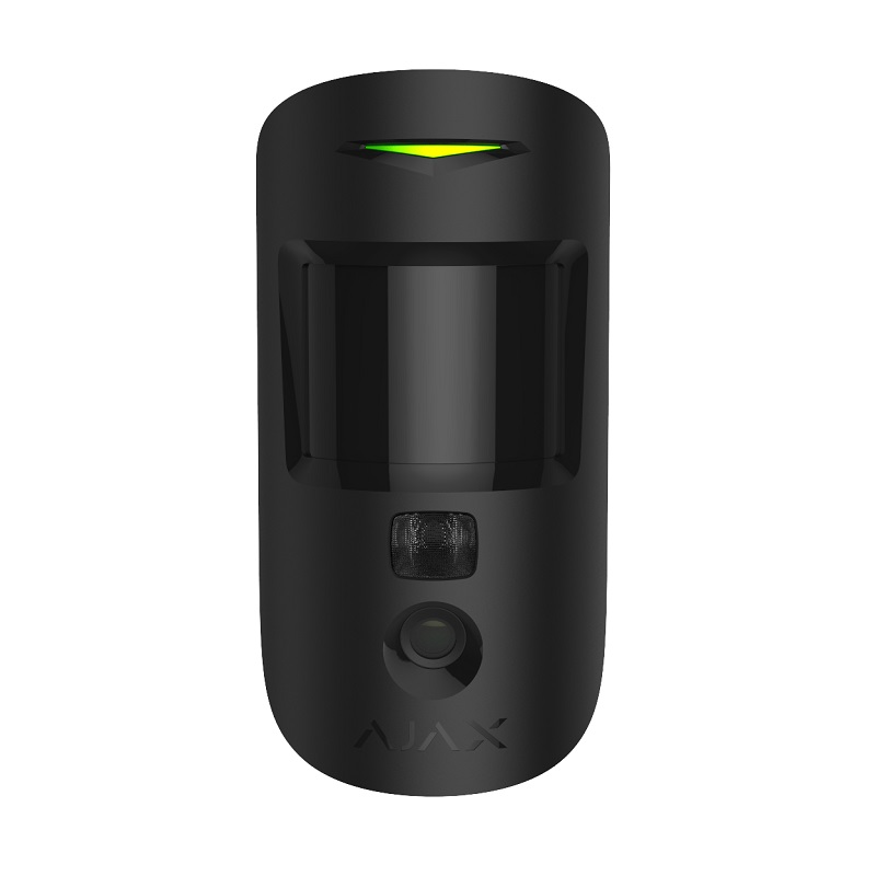 Detector Wireless PIR de interior cu verificare foto la alarmă Ajax MotionCam (PhOD) Negru