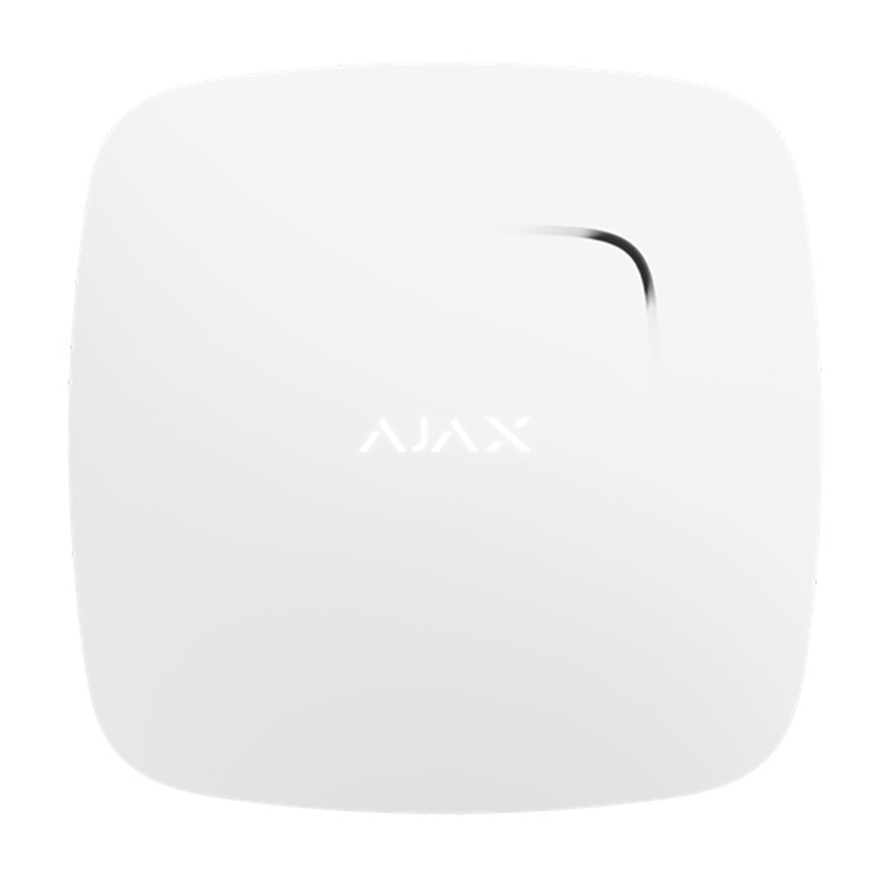 Detector Wireless de fum, temperatură și monoxid de carbon Ajax FireProtect Plus Alb