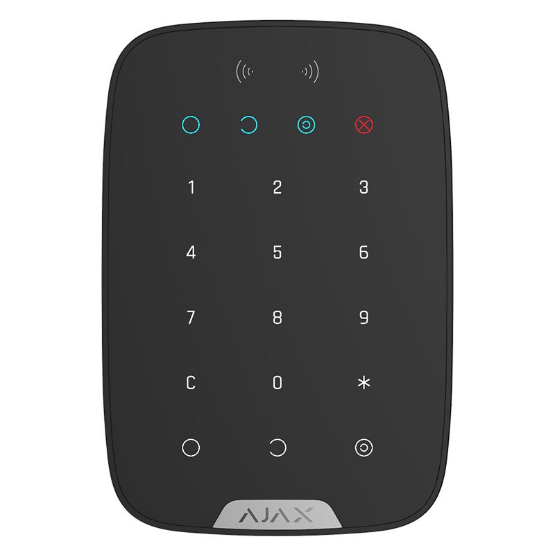 Tastatură Wireless cu cititor carduri Ajax KeyPad Plus Neagră