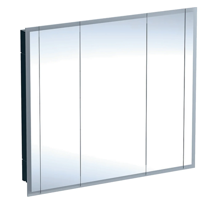 Dulapuri cu oglinda - Dulap cu oglinda si iluminare Geberit One 115 x 100 x 16 cm, cu 3 usi, aluminiu lustruit, laguna.ro