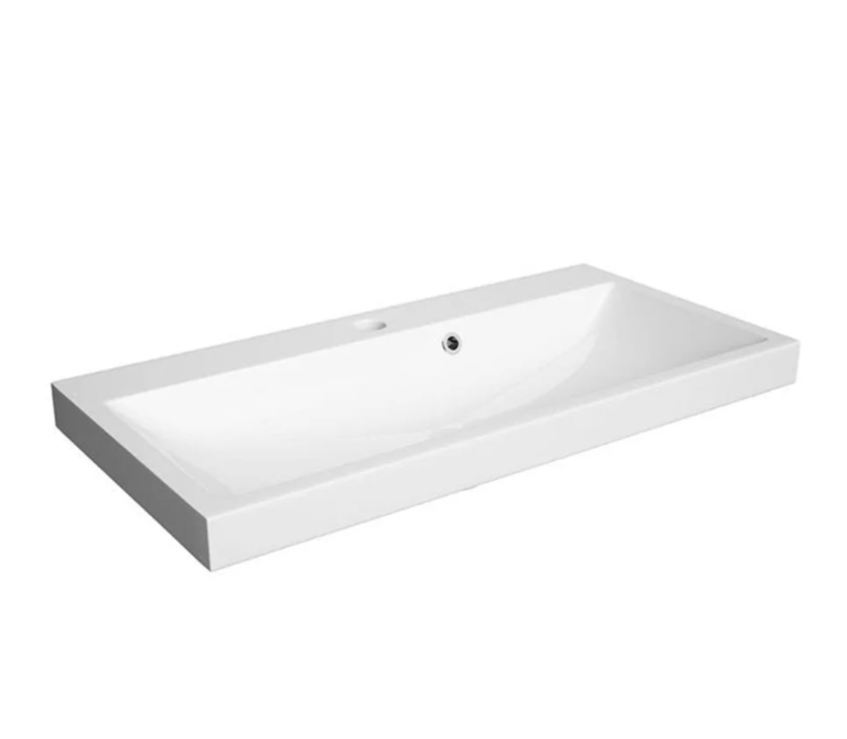 Lavoare - Lavoar Defra Olex 80 x 40 x 5.5 cm din compozit, montare pe mobilier, alb, laguna.ro