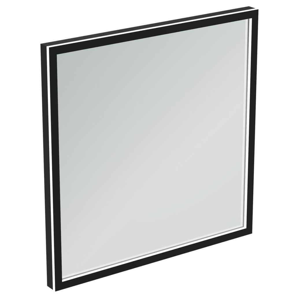 Oglinzi baie, oglinzi cosmetice si corpuri de iluminat - Oglinda cu iluminare Led Ideal Standard Conca Square 60 cm, rama neagra, laguna.ro