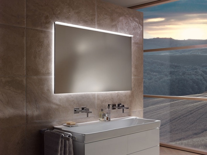 Oglinzi baie, oglinzi cosmetice si corpuri de iluminat - Oglinda cu iluminare si dezaburire Geberit Xeno2 160 x 71 x 5.5 cm, laguna.ro