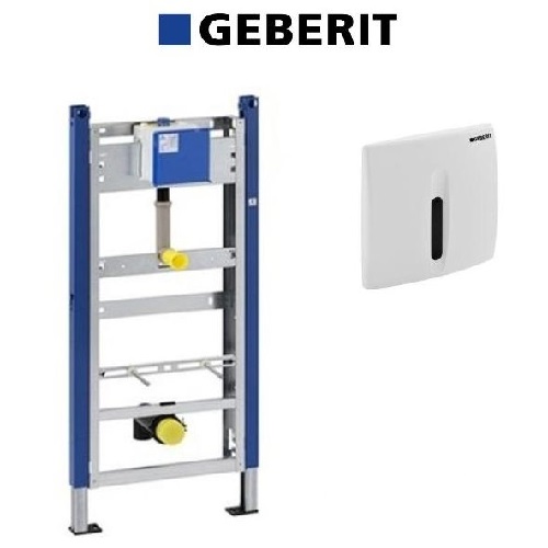 Cadre incastrate  - Set Geberit Duofix pentru urinal cu cadru si clapeta actionare electronica cu infrarosu, alb, laguna.ro