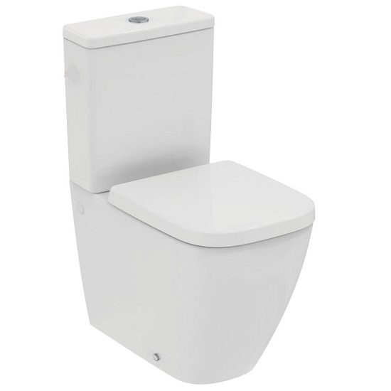 Vase wc - Vas wc pe pardoseala Ideal Standard i.Life S Rimless+, BTW, 60.5x36 cm pentru rezervor asezat, proiectie scurta si fixare ascunsa, alb, laguna.ro