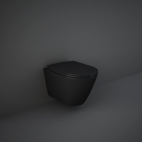 Vase wc - Vas wc suspendat Rak Ceramics Feeling 52x36 cm, prinderi ascunse, negru mat, laguna.ro