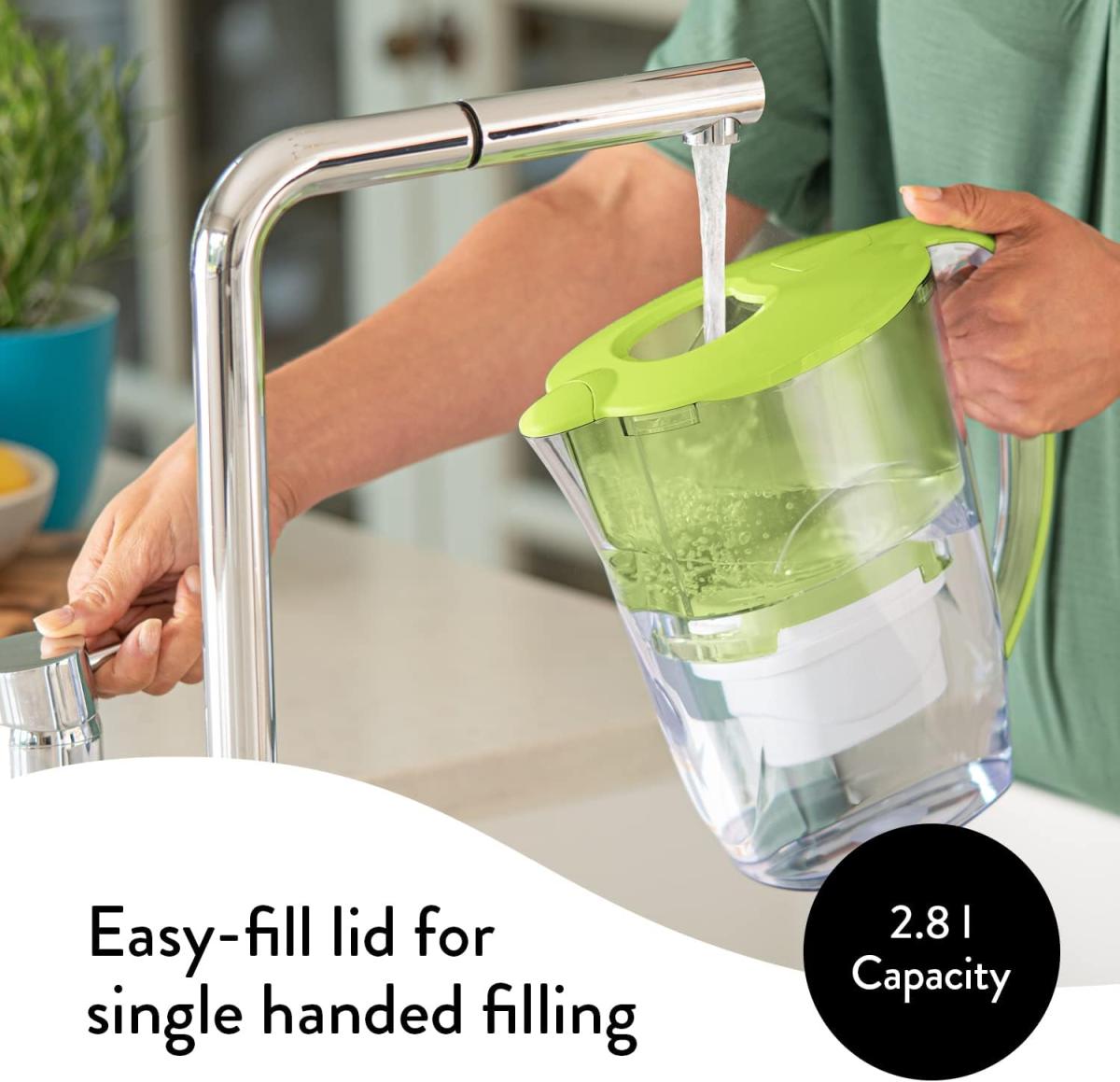 6 filtre de apa Evolve + Cana filtranta Aqua Optima Oria, 2,8 litri, Verde, [3],laicashop.ro