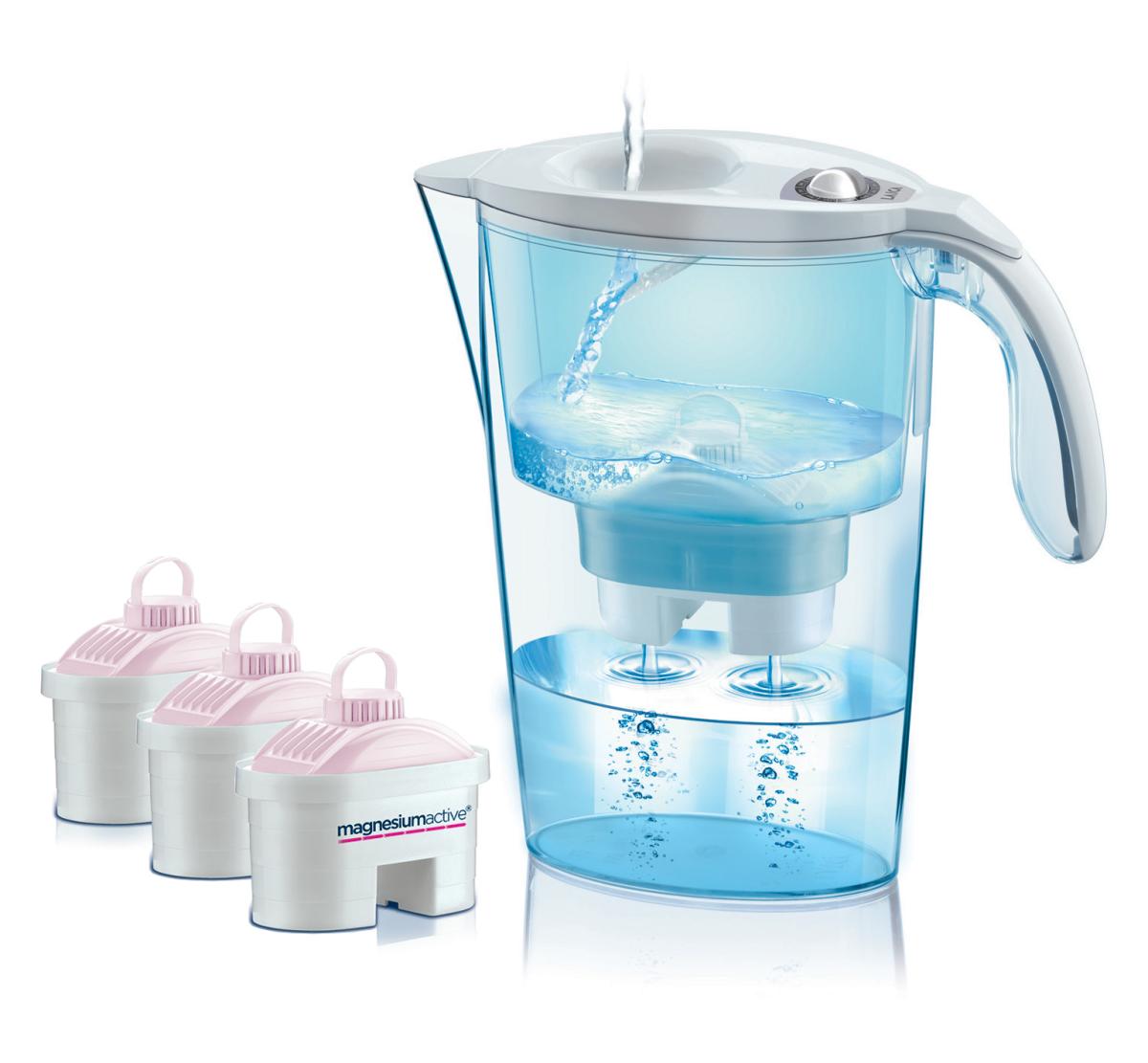 Cana filtranta de apa Laica + 3 filtre Magnesium Active, Alb, 2.3 litri, J31CC20