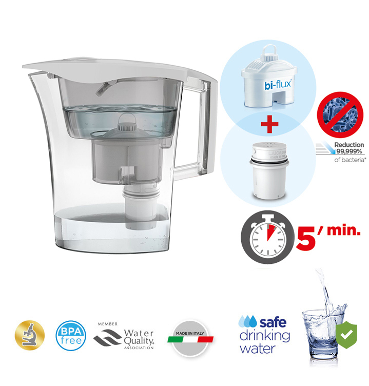Cana filtranta de apa Laica Germ Stop Predator, 3 litri, alb, [4],laicashop.ro
