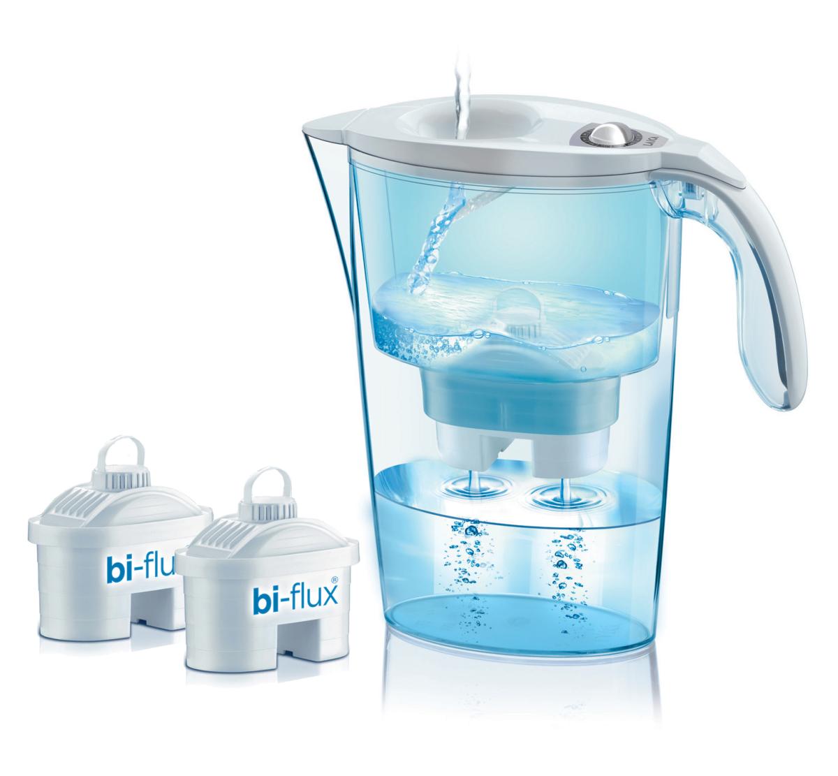 Cana filtranta de apa Laica Mechanical + 2 filtre, Alb, 2.3 litri, J31CC21