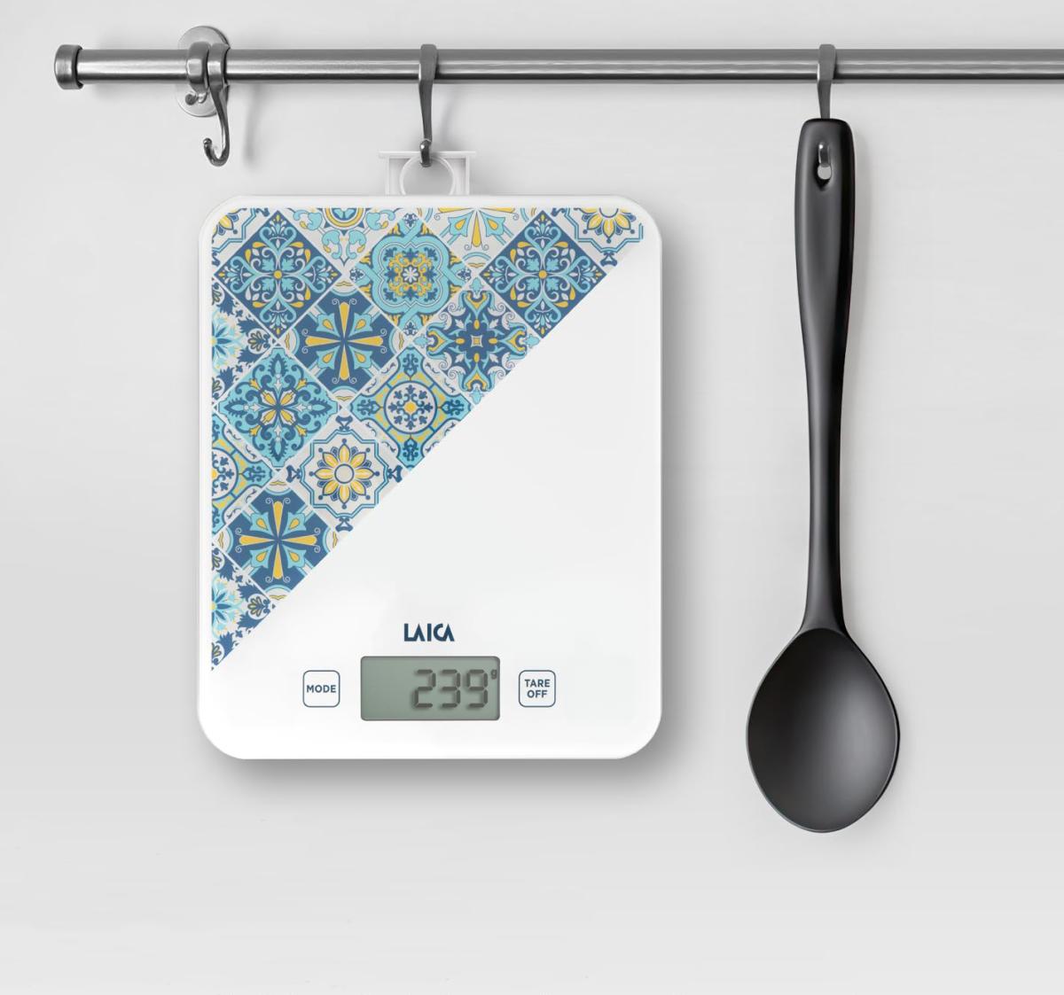 Cantar electronic de bucatarie Laica KS5013, 10 kg, albastru, design mediteraneean, [3],laicashop.ro