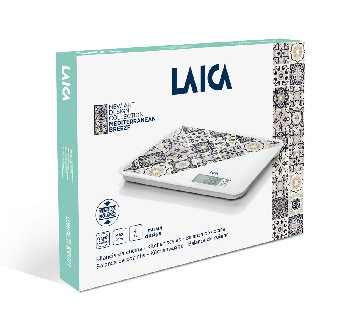 Cantar electronic de bucatarie Laica KS5021, 20 kg, maro, design mediteraneean, [2],laicashop.ro