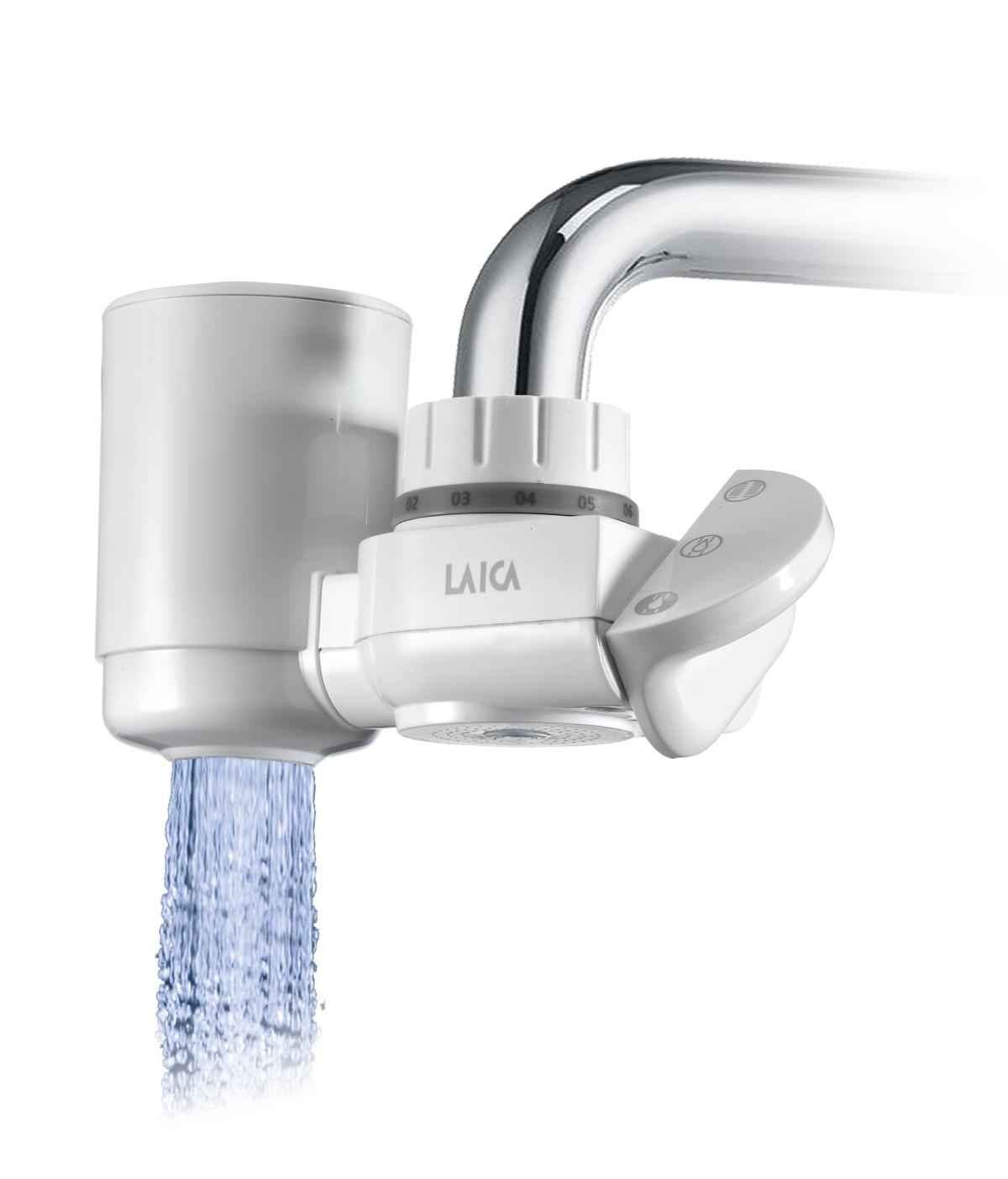 NOU: Filtru de apa cu fixare pe robinet Laica HydroSmart R60 Metal Stop, 3 functii, filtru 1200L