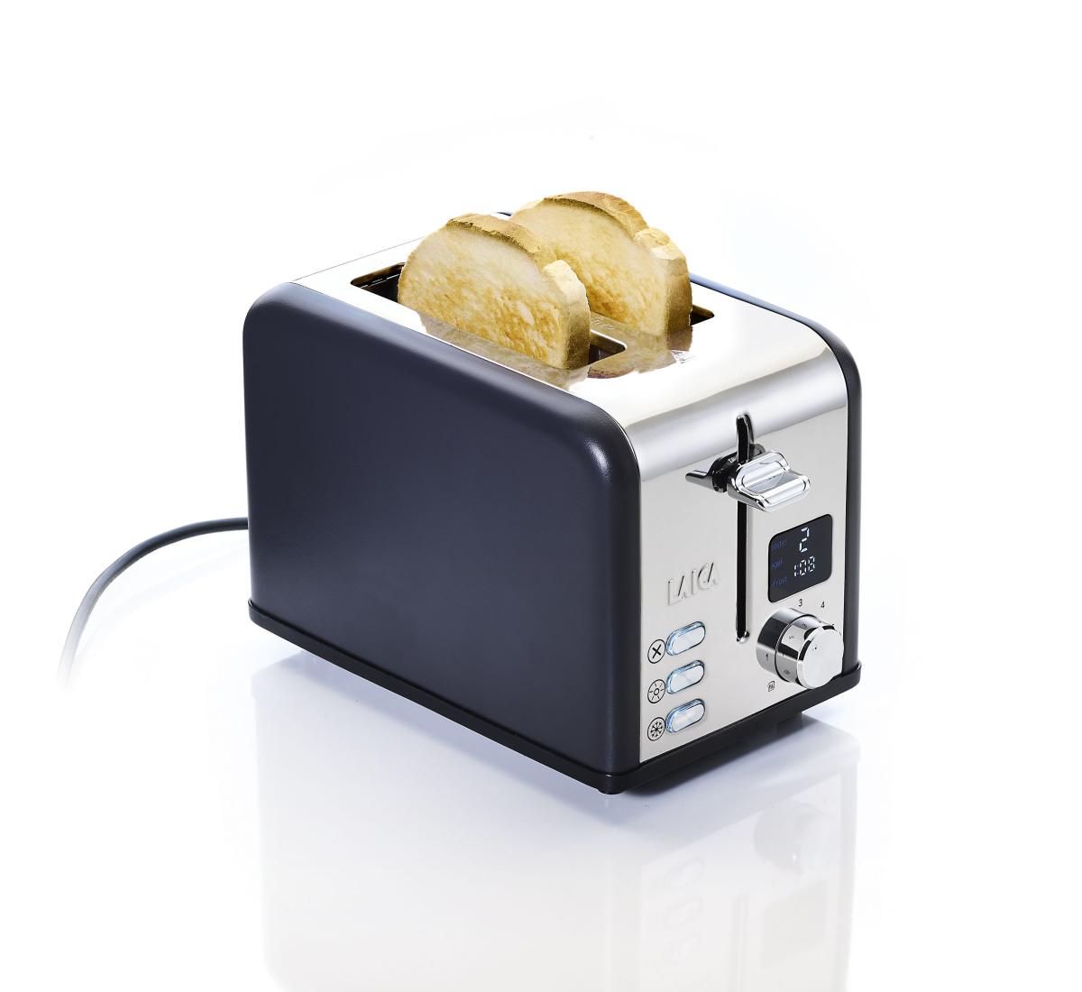 Prajitor de paine Laica HI1000, 2 felii, 6 niveluri, defrost, reheat, 880W, [3],laicashop.ro