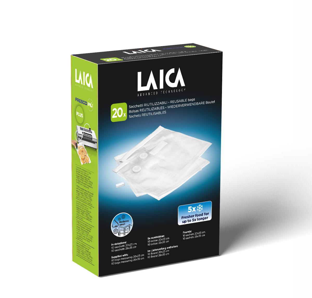 Pungi de vidat reutilizabile Laica VT3522, 20 bucati, [2],laicashop.ro