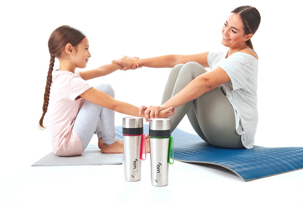 Sticlă filtrantă Sport myLaica, Inox, 0,55 litri, portabilă, Verde, [3],laicashop.ro
