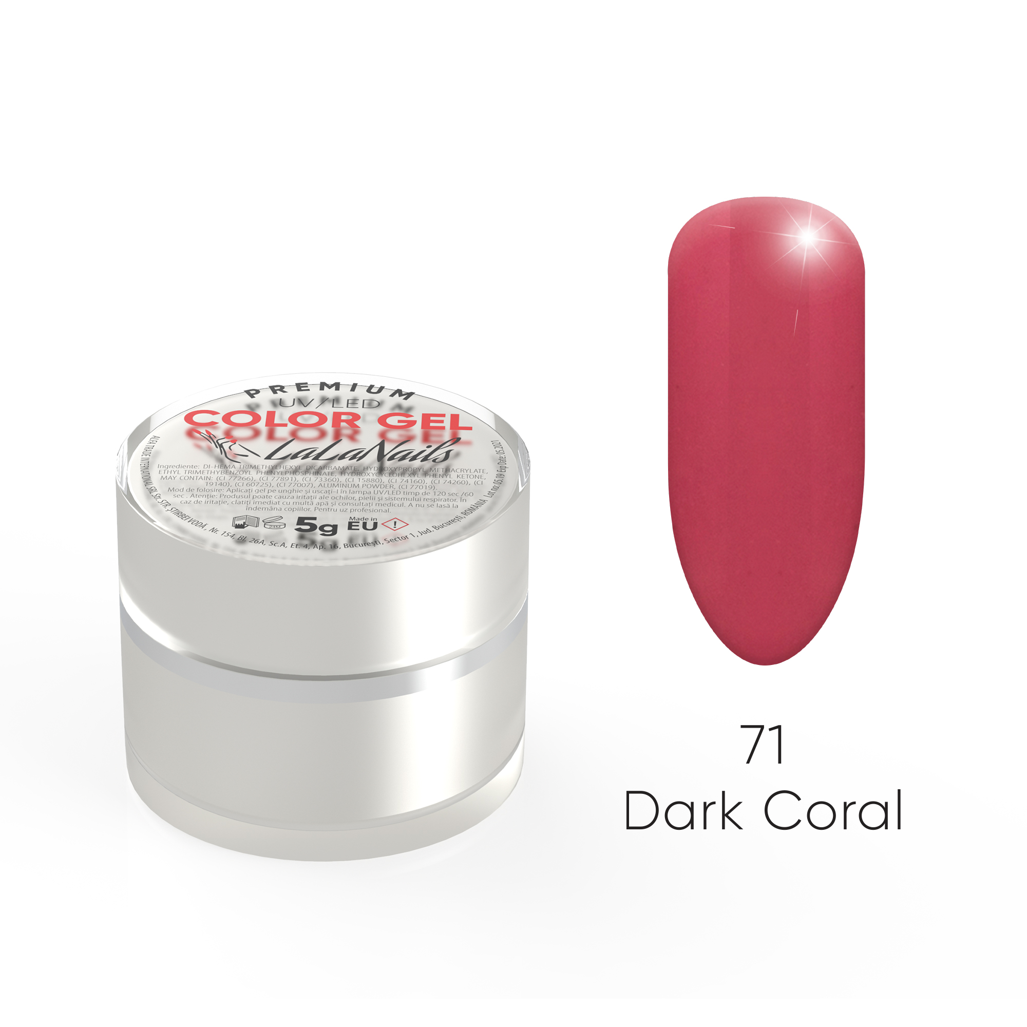 Premium Gel Color Lalanails 71 Dark Coral Lln0571 Lalanail