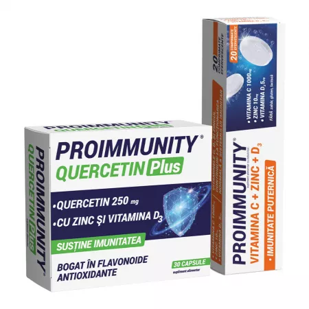 PACHET PROIMMUNITY QUERCETIN PLUS 30 CPS + PROIMMUNITY X 20 CPR EFF.