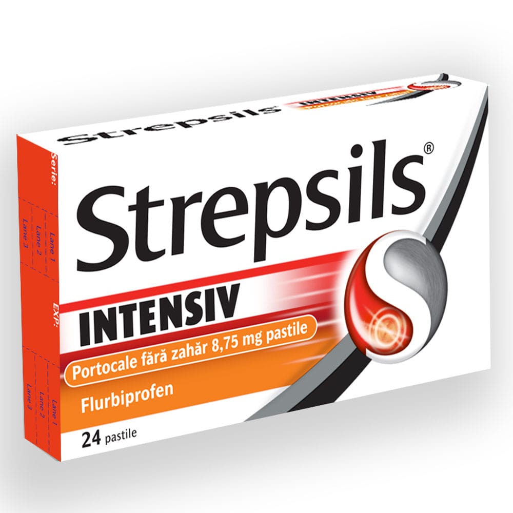 STREPSILS INTENSIV PORTOCALE FARA ZAHAR 8,75 mg x 24