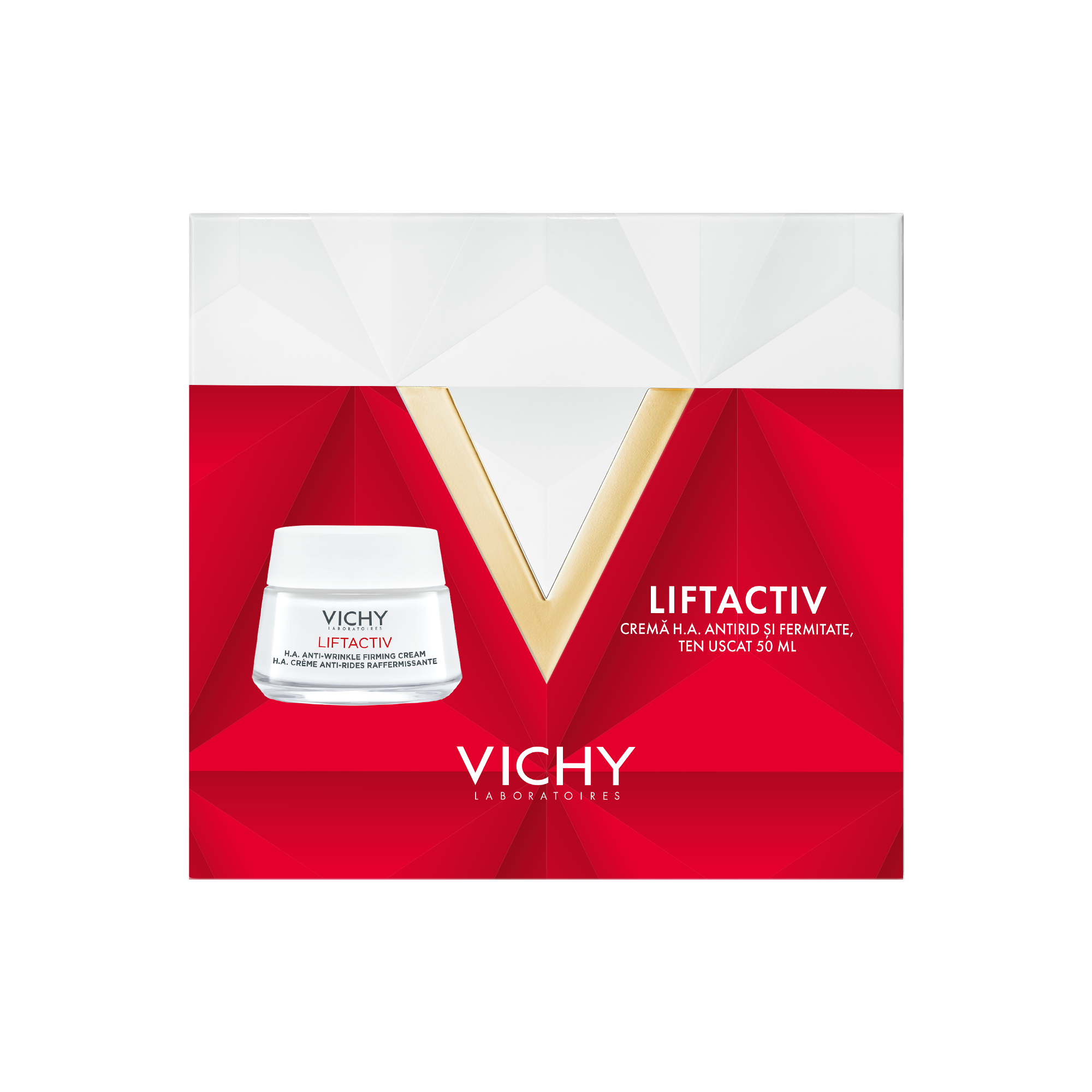 Vichy trusa liftactiv ha crema de zi antirid si fermitate ten uscat 50