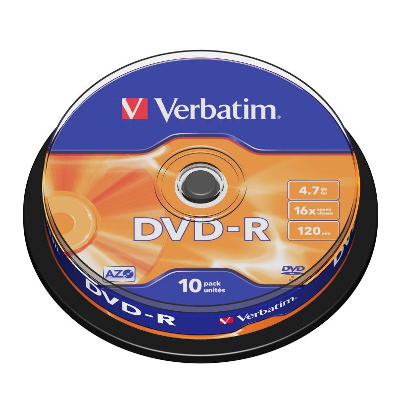 Cd, dvd, blue-ray VERBATIM | DVD-R 10/SET VERBATIM 4.7GB 16X