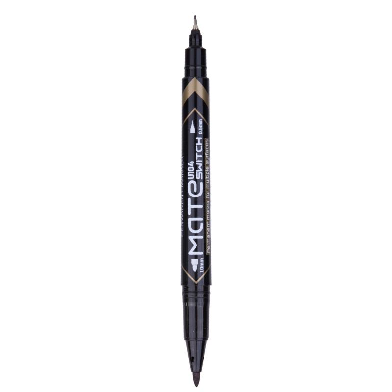 Marker COMP20 ② Markere permanente DELI | MARKER CD 2 CAPETE 0.5/1MM NEGRU D