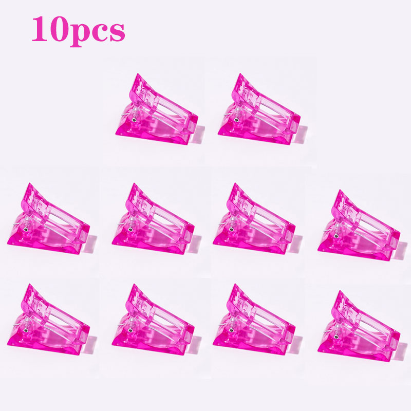10 x clestisori roz inchis plastic pentru constructie unghii si curba C, [2],https:lilarossa.ro