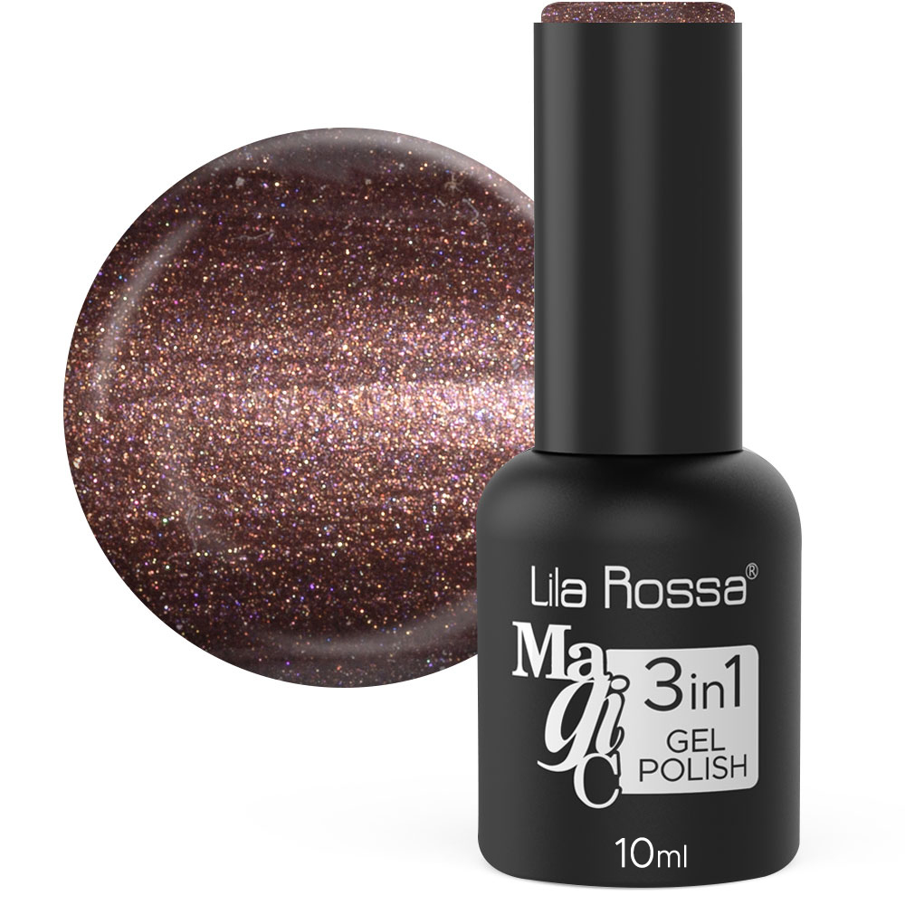 Oja semipermanenta Lila Rossa Magic 3in1 111 Brown Sparkle Sidefat 10 ml